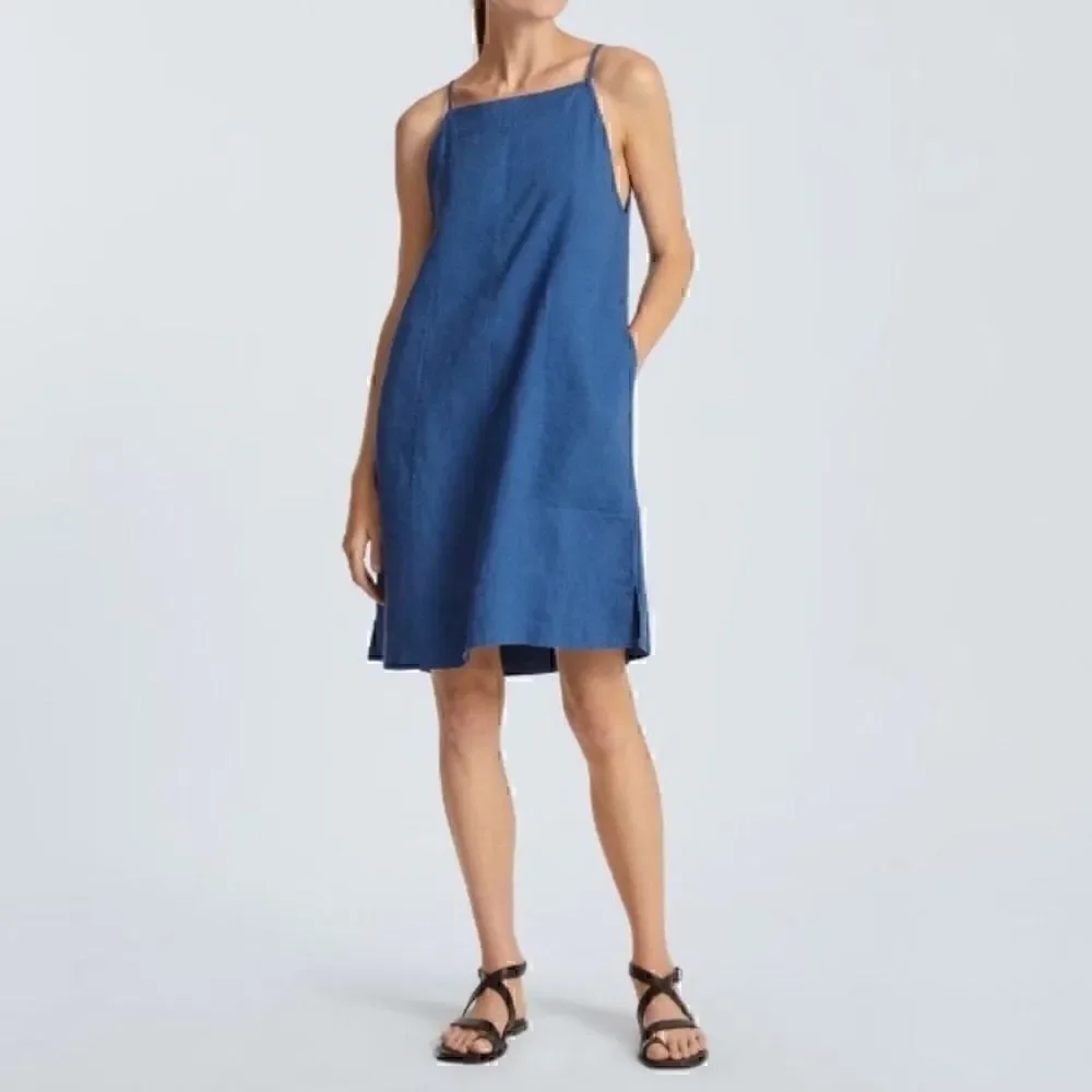 chinese dress ladies The Seamed Dress in Stretch Linen main image 1
